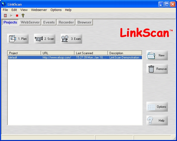 LinkScan Main Window