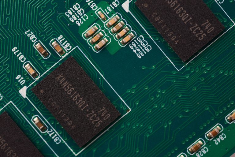 Circuit board macro representing AI recommendation technology