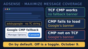 AdSense Maximize Message Coverage: Google’s Fallback Banner Control Is On by Default for Most Accounts