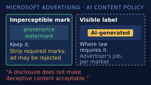 Microsoft Advertising AI Content Policy: Provenance Must Stay, Labels Left to Local Law