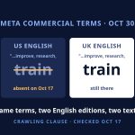 Meta Removes “Train” From the US English Edition of Its New Commercial Terms: The UK English Edition Keeps It